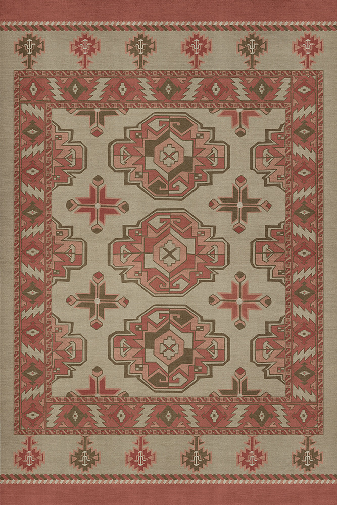 Chuval Gul Lale - vinyl floor cloth sizes 20x30, 24x36