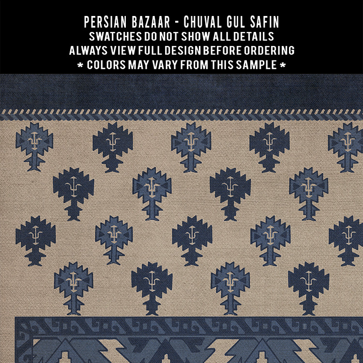 Chuval Gul Safin - vinyl floor cloth 5"x5" swatch