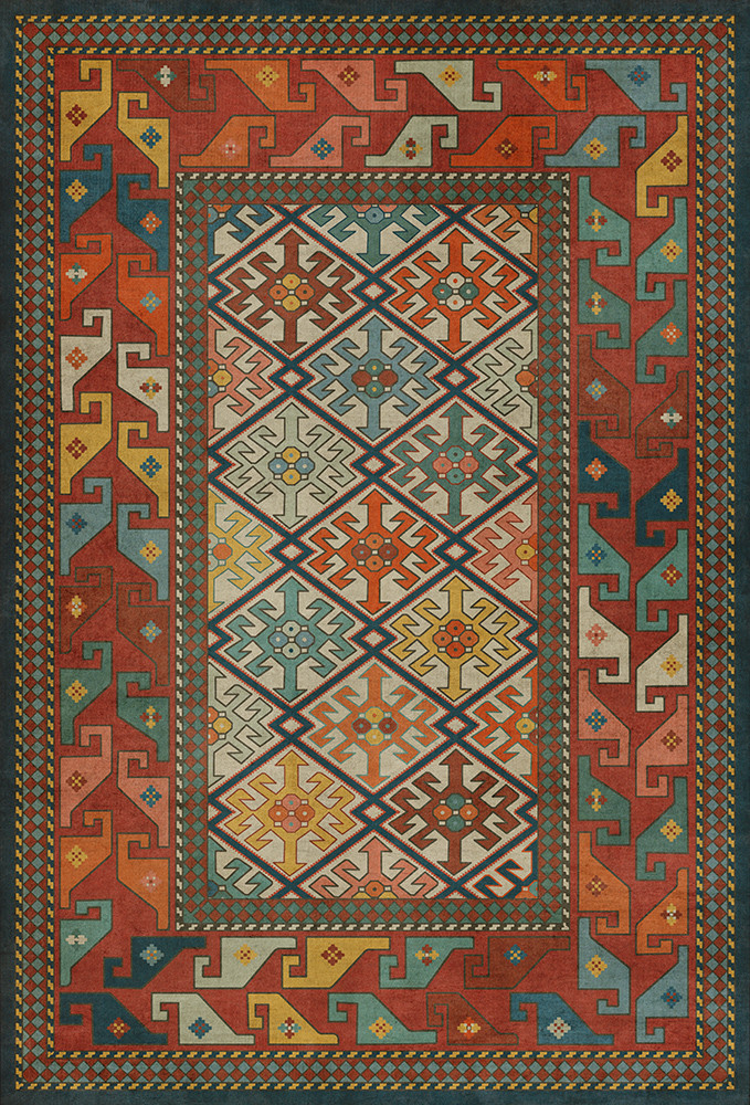 Daghestan Raduga - vinyl floor cloth sizes 30x44, 38x56