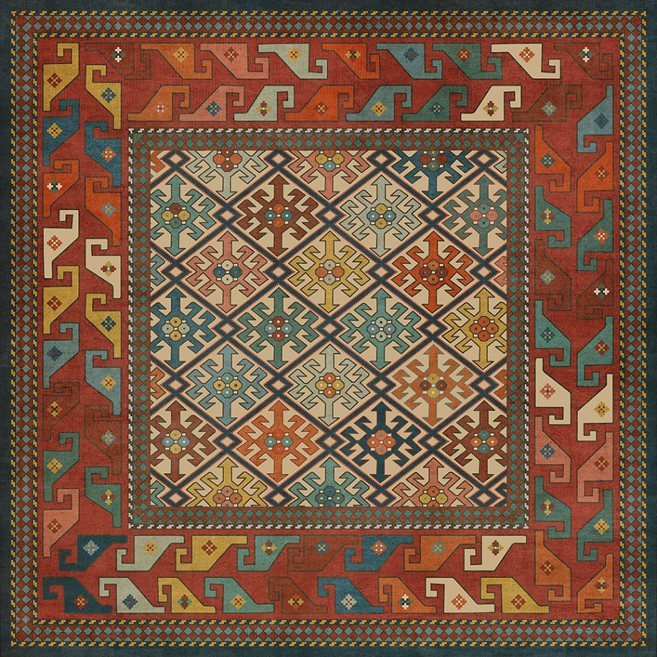 Daghestan Raduga - vinyl floor cloth 36x36