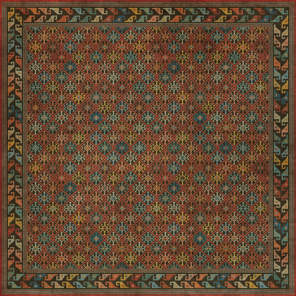 Daghestan Raduga - vinyl floor cloth 120x120