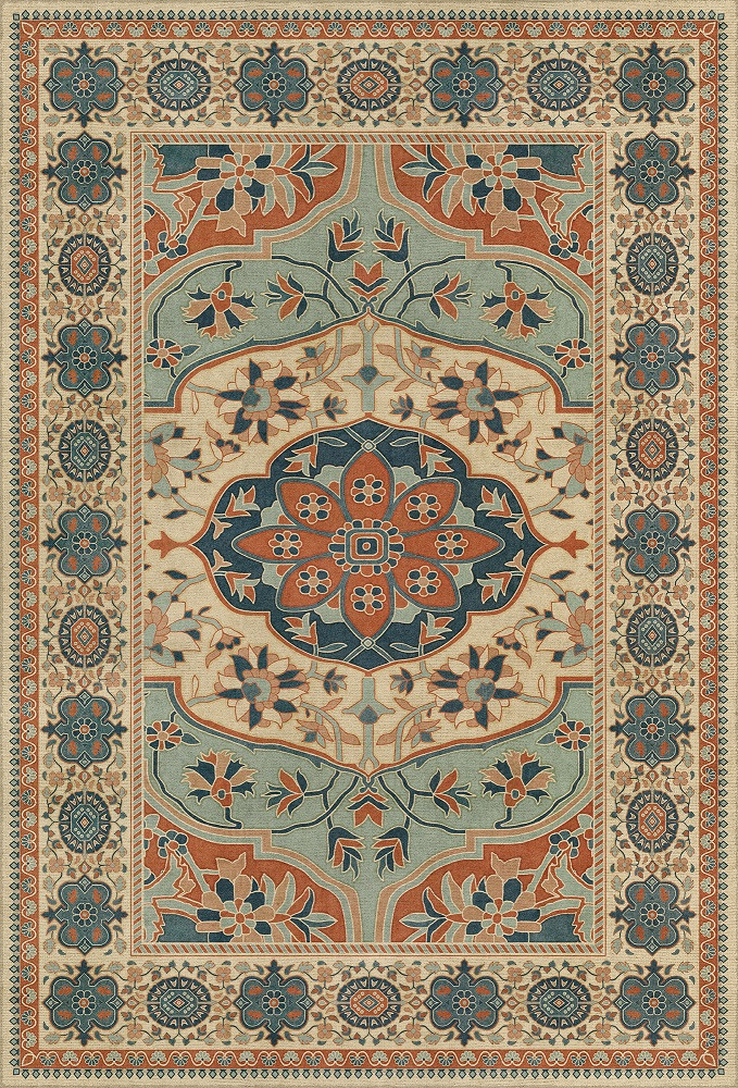 Farahan Ava - vinyl floor cloth sizes 30x44, 38x56