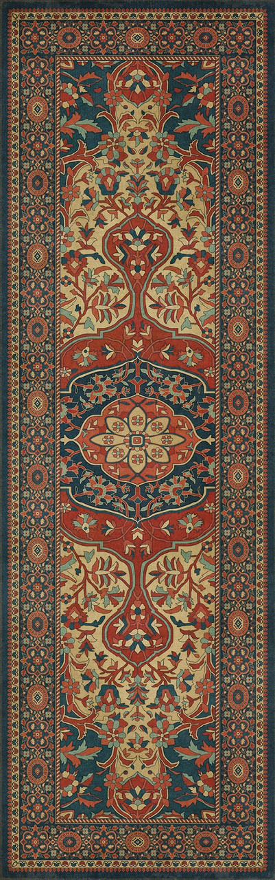 Farahan Farid - vinyl floor cloth sizes 24x77, 30x96, 26x83, 36x115