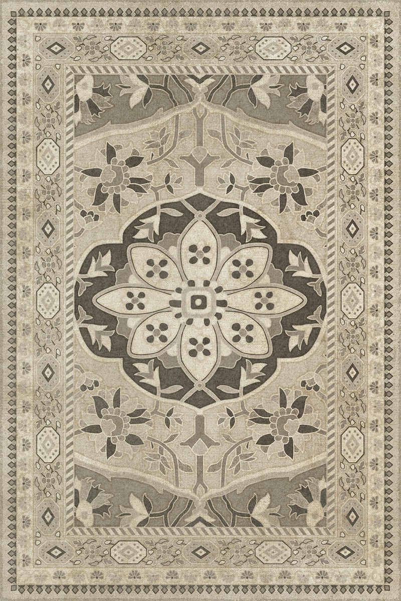 Farahan Mahtab - vinyl floor cloth sizes 20x30, 24x36