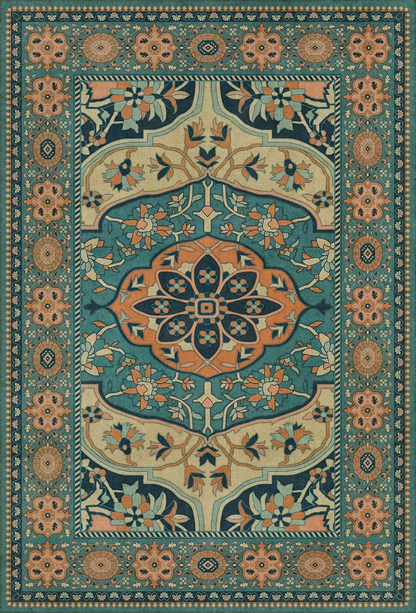 Farahan Ziba - vinyl floor cloth sizes 30x44, 38x56