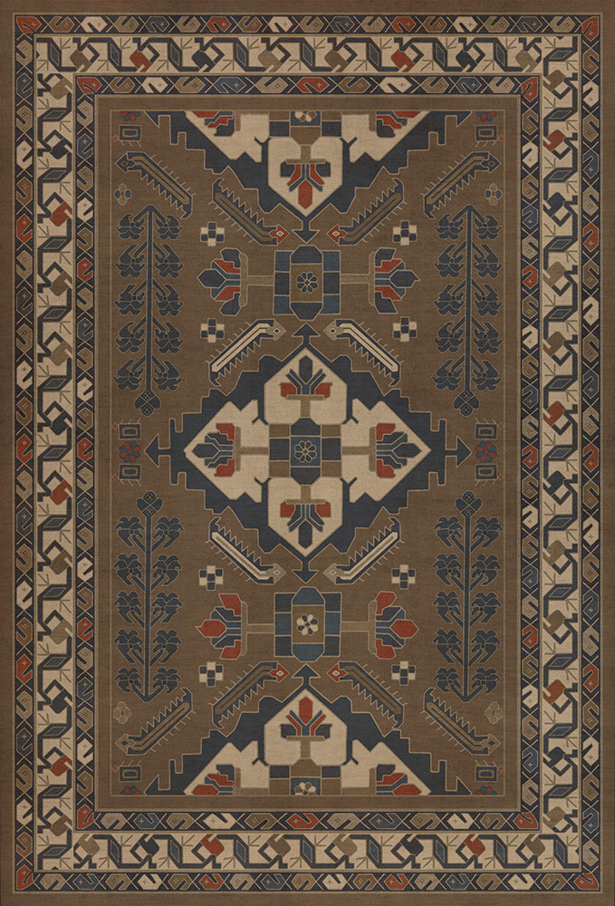 Hamadan Hadi - vinyl floor cloth sizes 30x44, 38x56