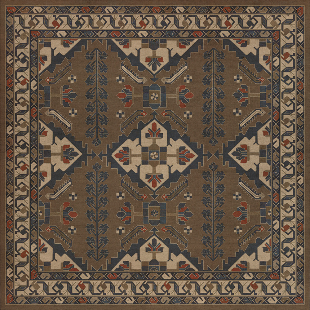 Hamadan Hadi - vinyl floor cloth sizes 48x48