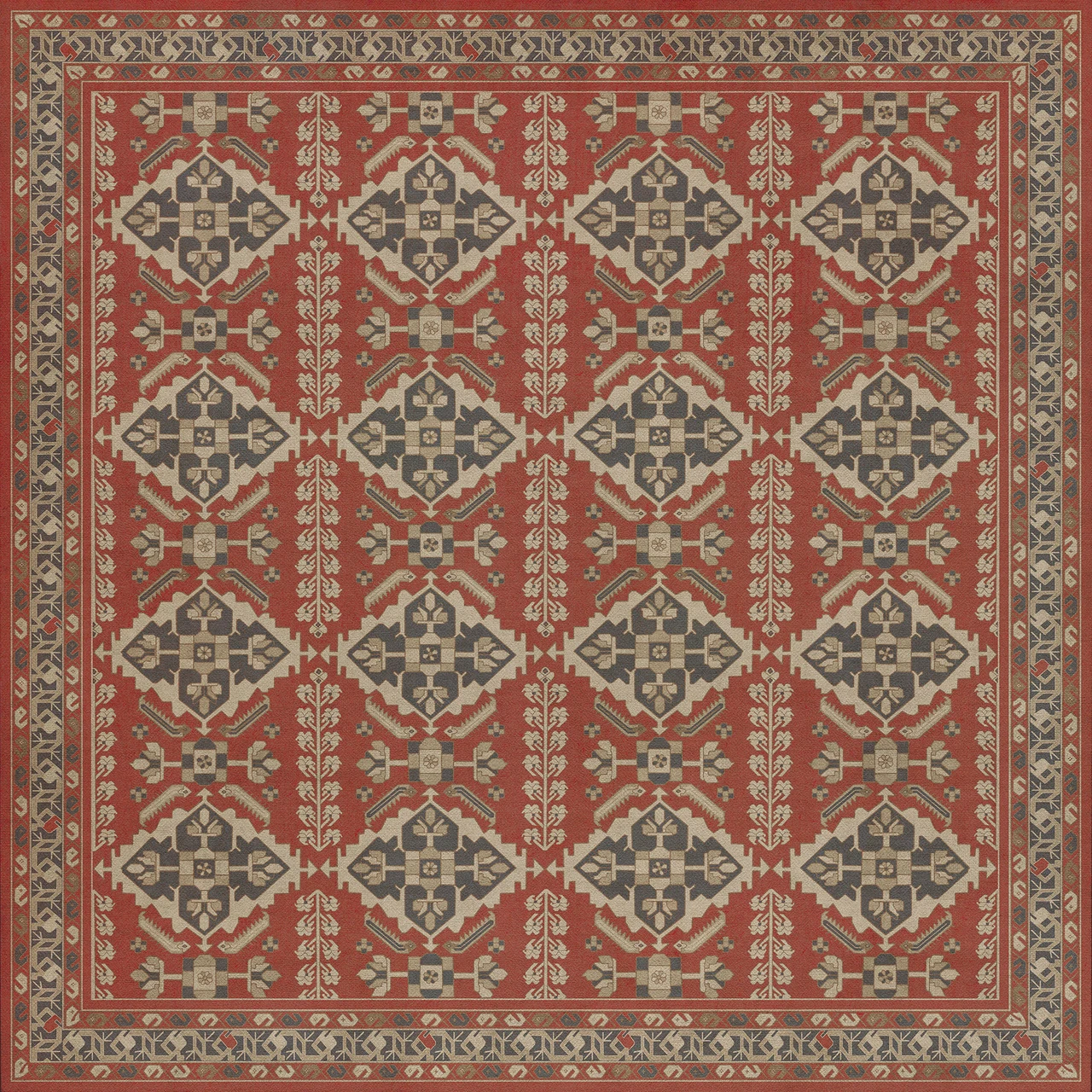 Hamadan Kismet - vinyl floor cloth 84x84