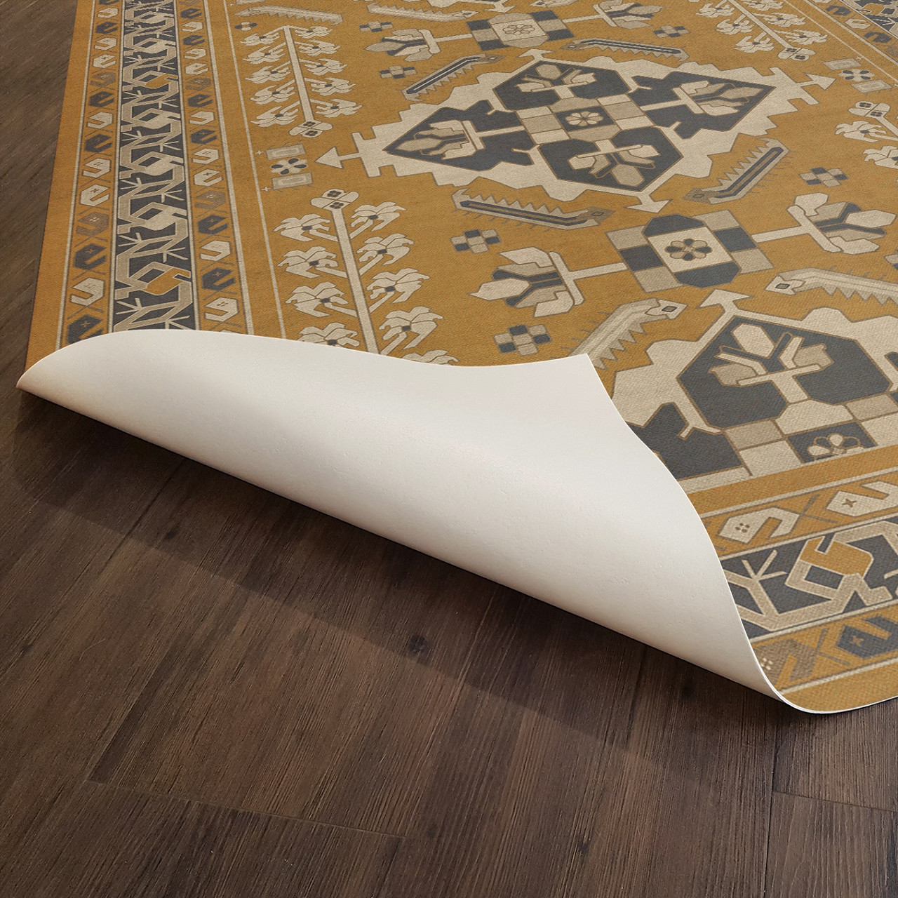 Hamadan Noor - vinyl floor cloth underside 