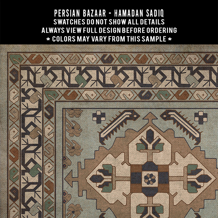 Hamadan Sadiq - vinyl floor cloth 5"x5" swatch