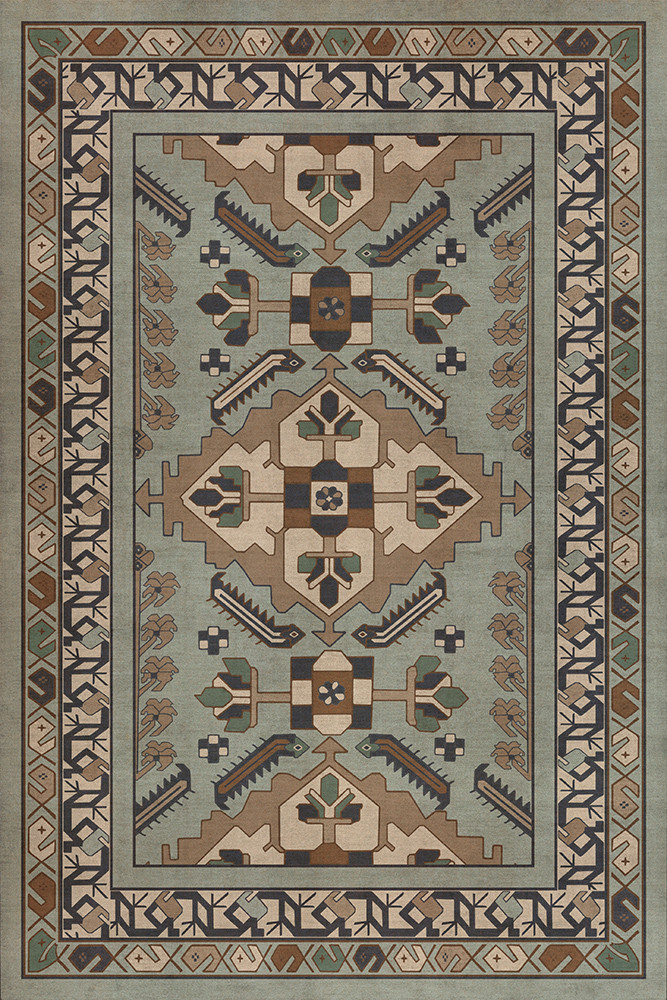 Hamadan Sadiq - vinyl floor cloth sizes 20x30, 24x36