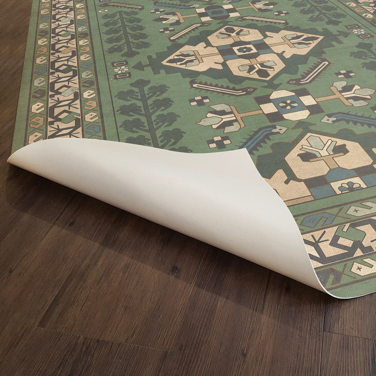 Hamadan Yakamoz - vinyl floor cloth underside 