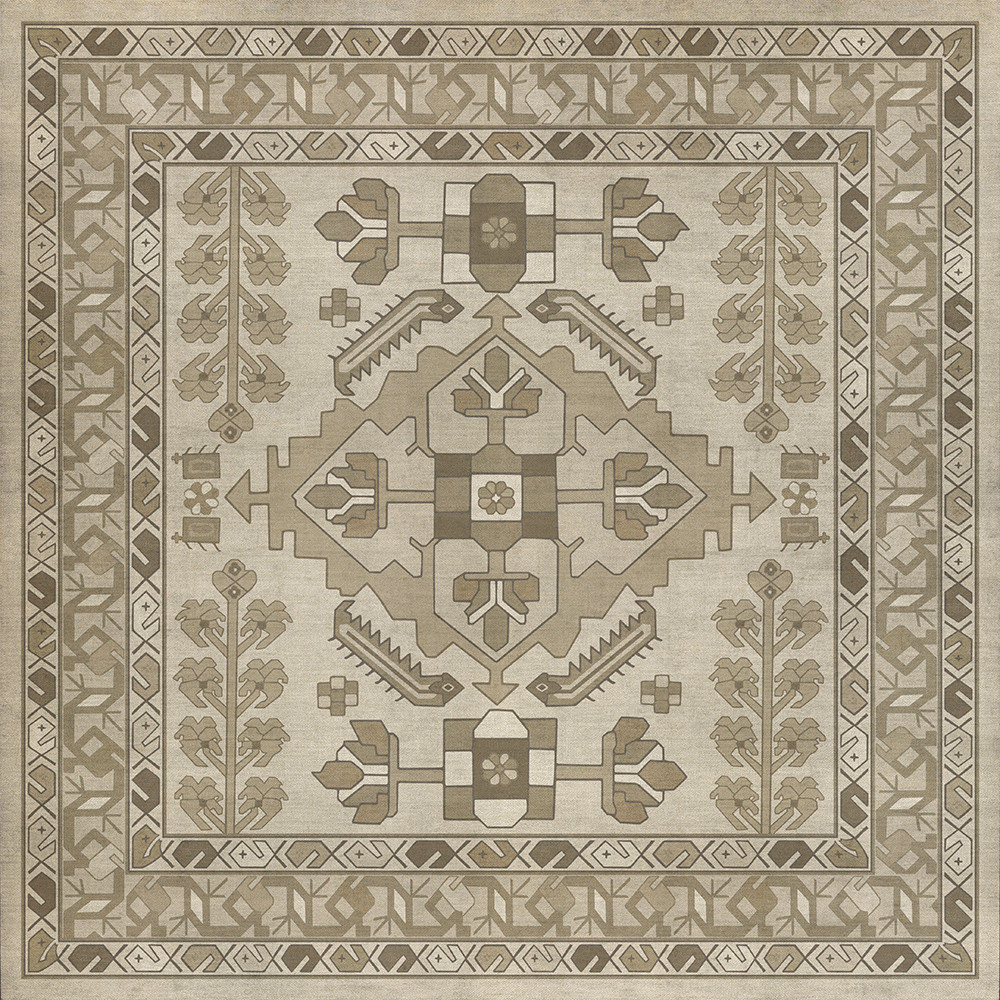 Hamadan Yasmine - vinyl floor cloth 36x36