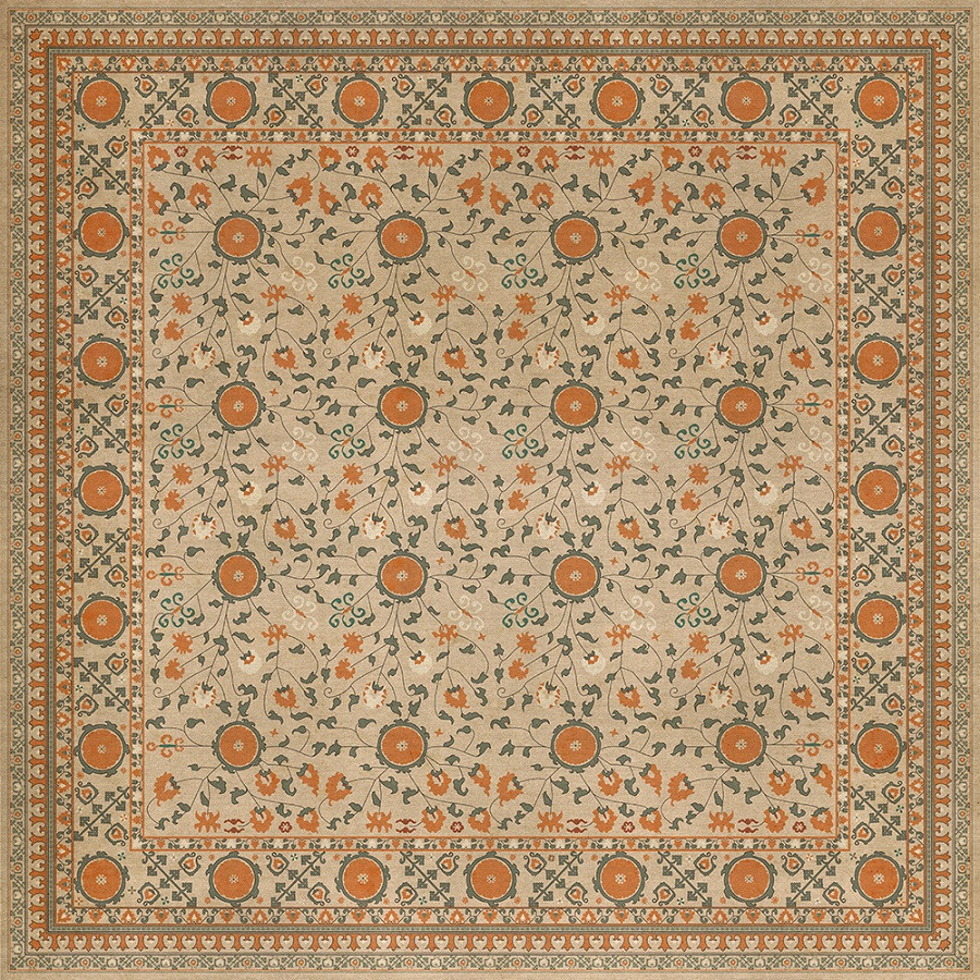 Samarkand Bahora - vinyl floor cloth sizes 84x84, 96x96