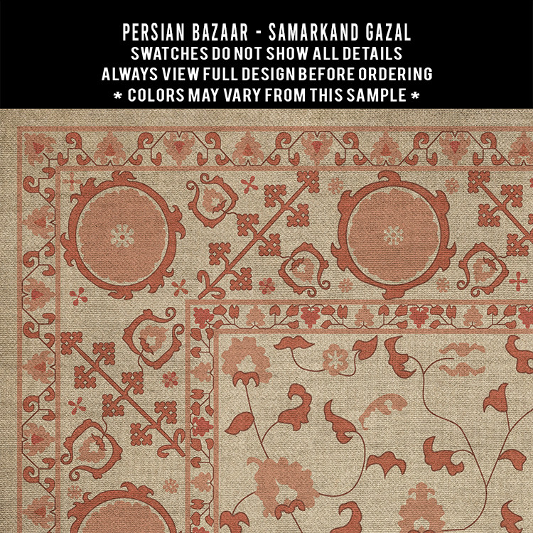 Samarkand Gazal - vinyl floor cloth 5"x5" swatch