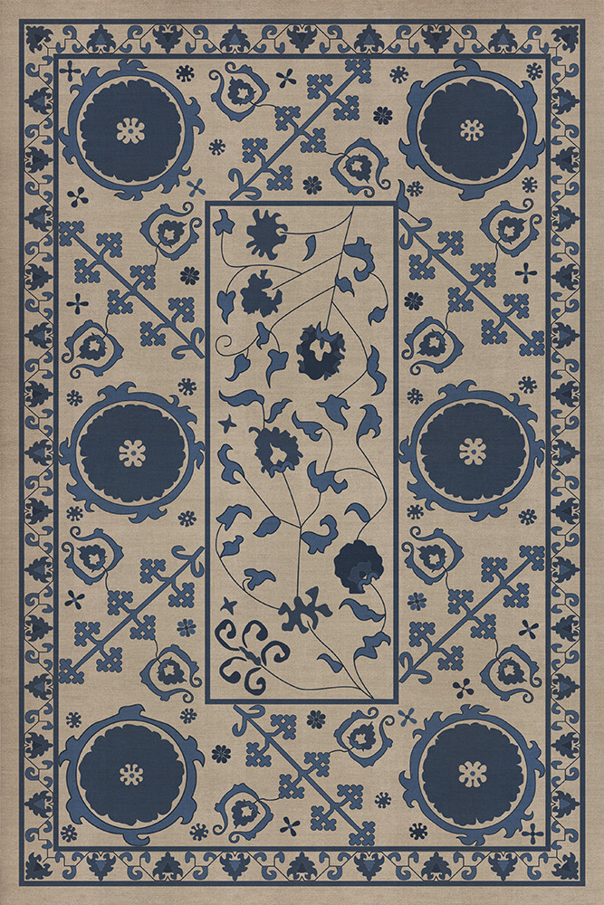 Samarkand Okean - vinyl floor cloth sizes 20x30, 24x36