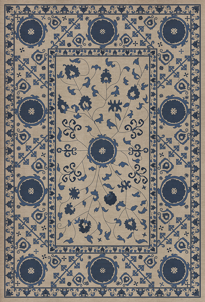 Samarkand Okean - vinyl floor cloth sizes 30x44, 38x56
