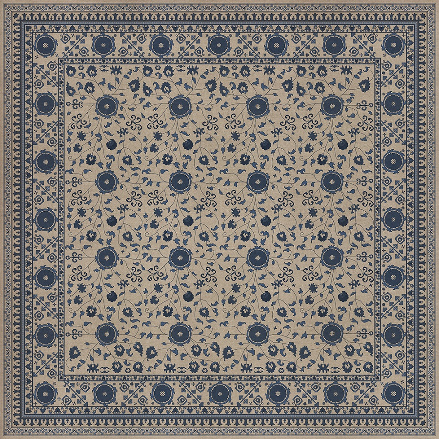 Samarkand Okean - vinyl floor cloth sizes 84x84, 96x96
