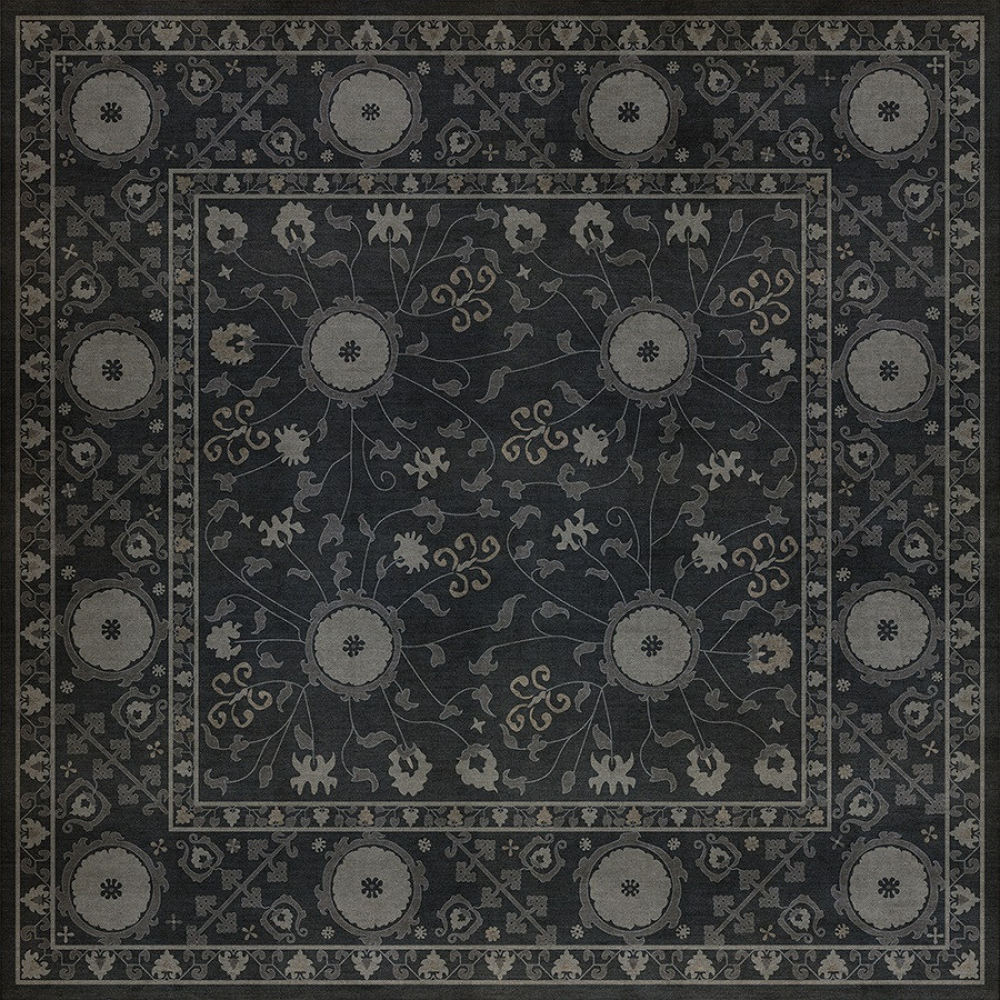 Samarkand Qora - vinyl floor cloth 48x48