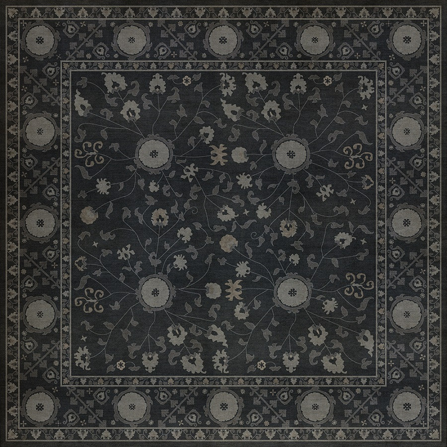 Samarkand Qora - vinyl floor cloth 60x60