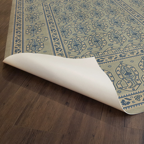 Kintala Albastru - vinyl floor cloth underside 