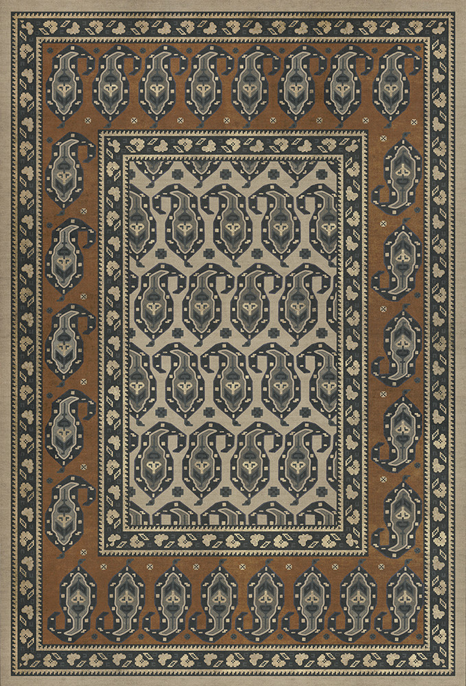 Kintala Frumos - vinyl floor cloth sizes 30x44, 38x56