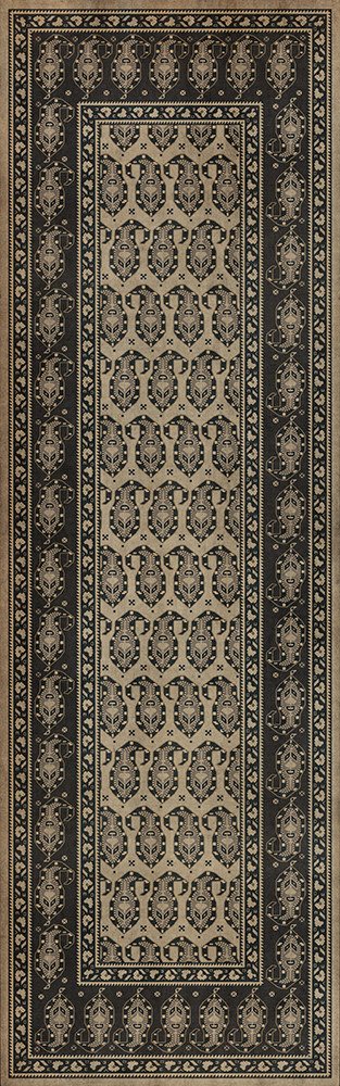Kintala Spiuni - vinyl floor cloth sizes 24x77, 30x96, 26x83, 36x115