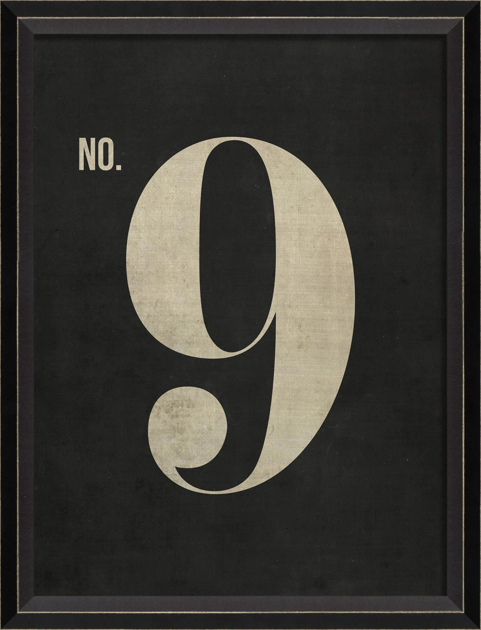 Number 9 on black - large