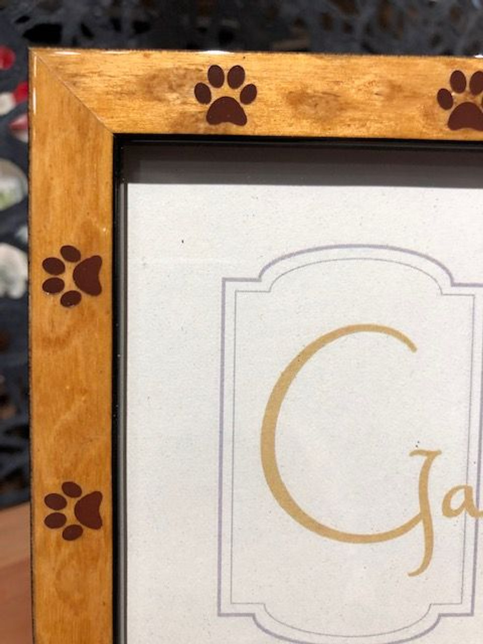 Cashmere Paw Print wood frame