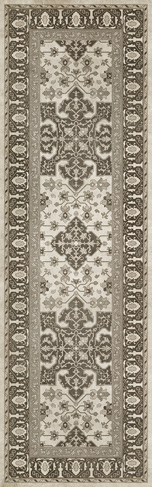 Williamsburg Star Ushak Majesty Shining - vinyl floor cloth size 36x115