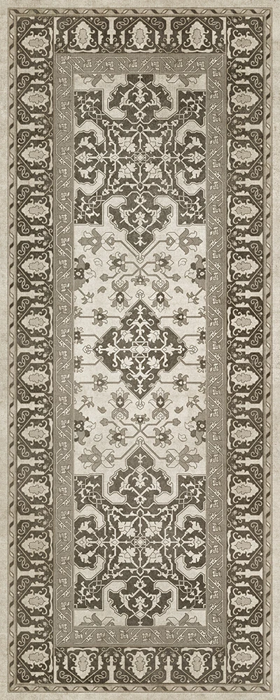 Williamsburg Star Ushak Majesty Shining - vinyl floor cloth sizes 30x75, 36x90