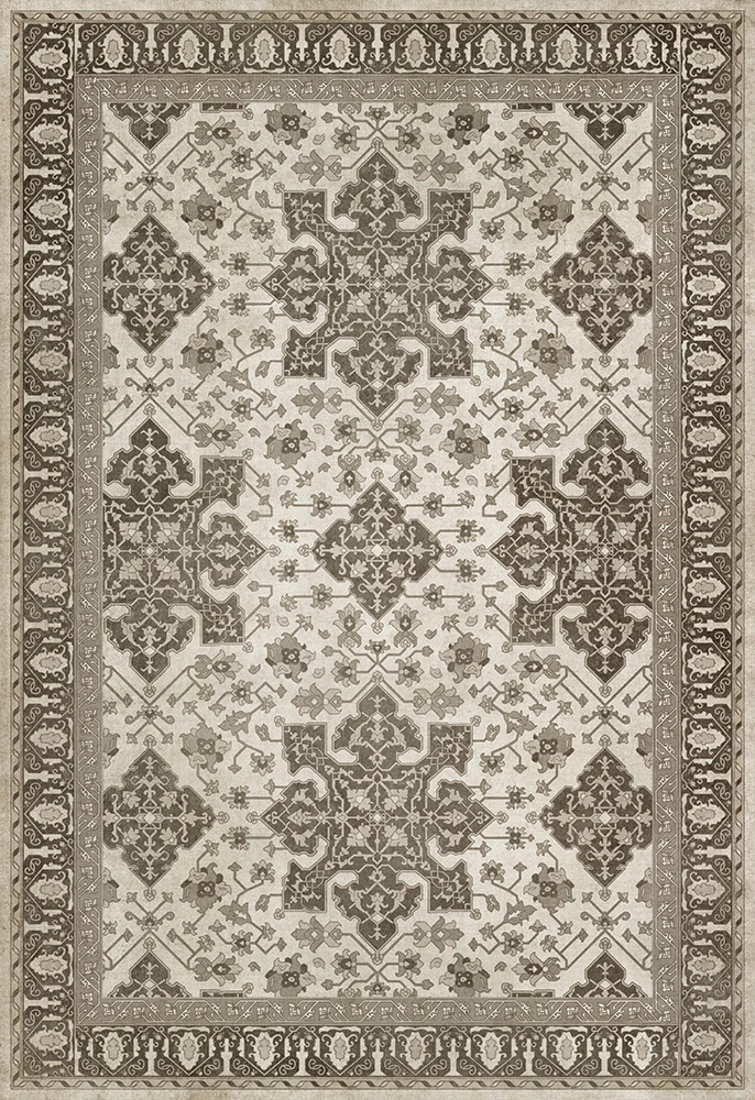 Williamsburg Star Ushak Majesty Shining - vinyl floor cloth sizes 52x76, 70x102, 84x120