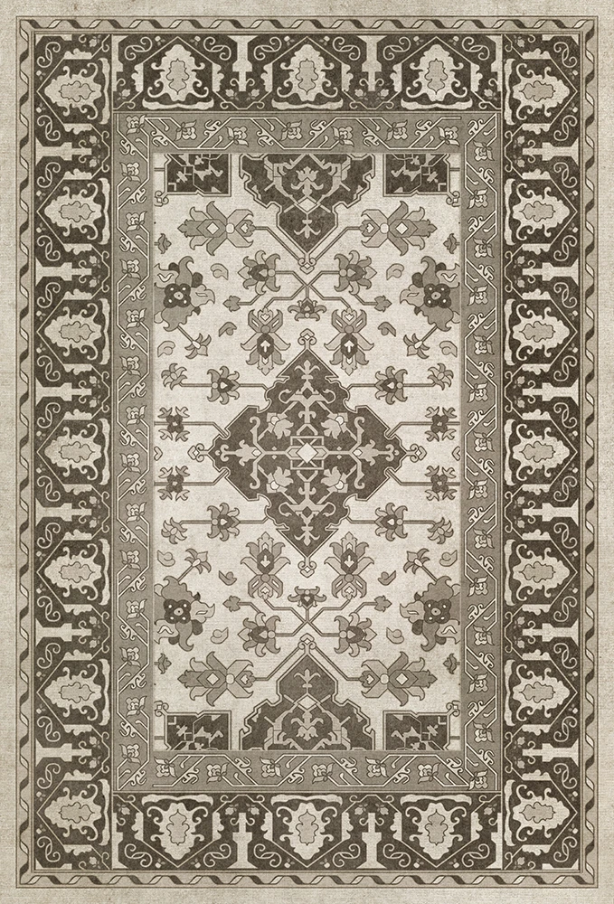 Williamsburg Star Ushak Majesty Shining - vinyl floor cloth sizes 20x30, 24x36, 30x44, 38x56