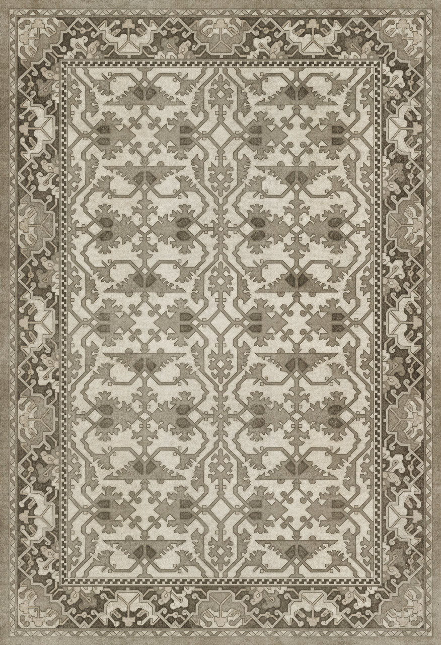 Williamsburg Lotto Ushak If You Show Patience - vinyl floor cloth sizes 52x76, 70x102
