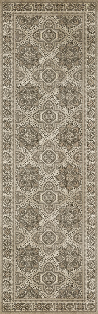 Williamsburg Antiquary Holograph - vinyl floor cloth sizes 24x77, 30x96, 36x115