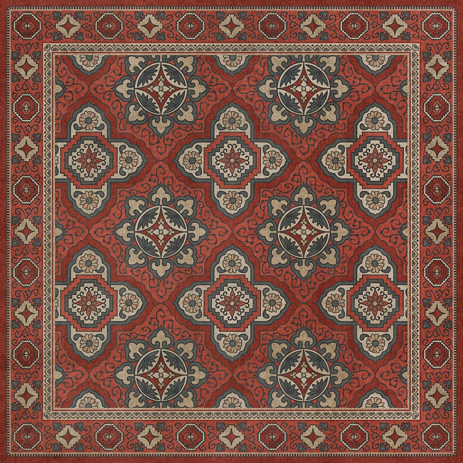 Williamsburg Antiquary Provenance - vinyl floor cloth sizes 36x36, 48x48