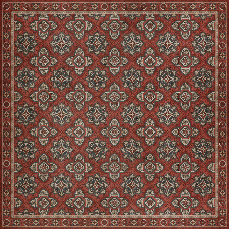 Williamsburg Antiquary Provenance - vinyl floor cloth sizes 96x96, 120x120