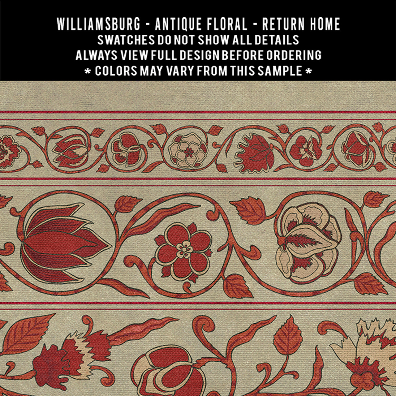 Swatches for Antique Floral - vinyl floor cloths