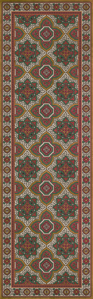 Williamsburg Antiquary Manuscript - vinyl floor cloth size 36x115