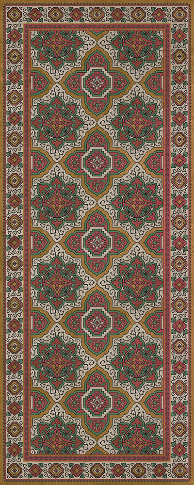 Williamsburg Antiquary Manuscript - vinyl floor cloth size 36x90