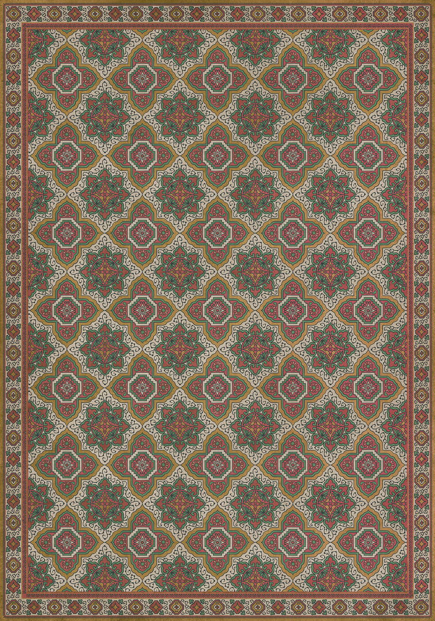 Williamsburg Antiquary Manuscript - vinyl floor cloth size 84x120