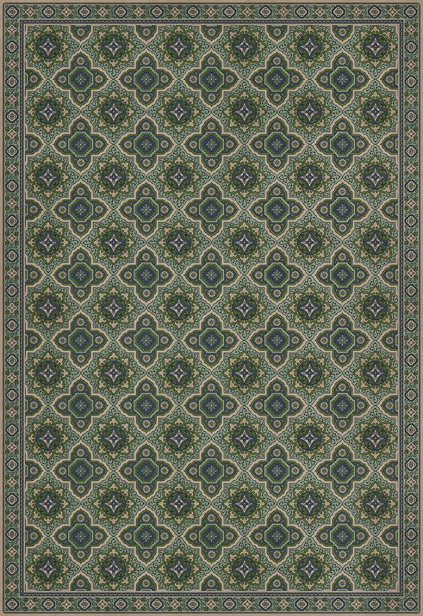Williamsburg Antiquary Fly Leaf - vinyl floor cloth sizes 96x140, 120x175
