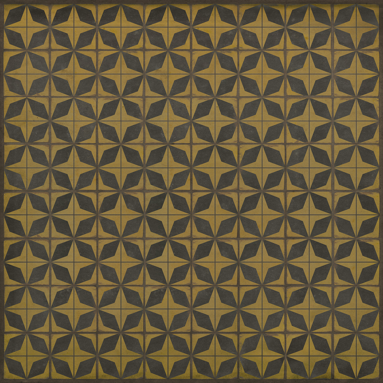 Classic Pattern 54 Cosmic Ray - vinyl floor cloth sizes  84x84, 96x96, 120x120