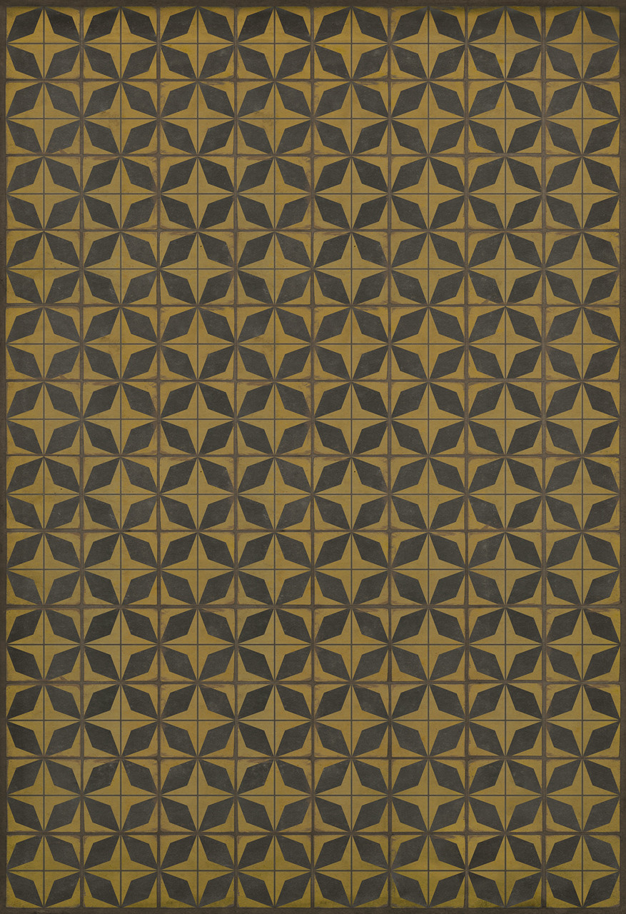 Classic Pattern 54 Cosmic Ray - vinyl floor cloth sizes 96x140, 120x175