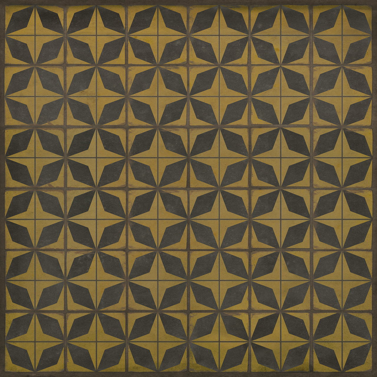 Pattern 54 Cosmic Ray - vinyl floor cloth sizes 60x60, 72x72