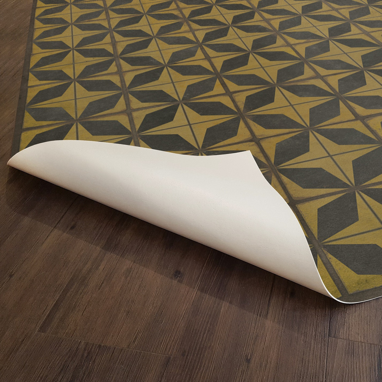 Classic Pattern 54 Cosmic Ray - vinyl floor cloth underside 