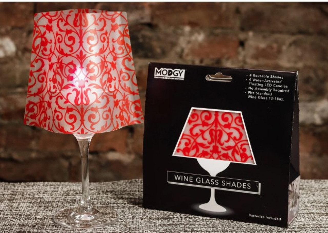 Cha Cha Red Wine Glass Shade Luminary set of 4 LED