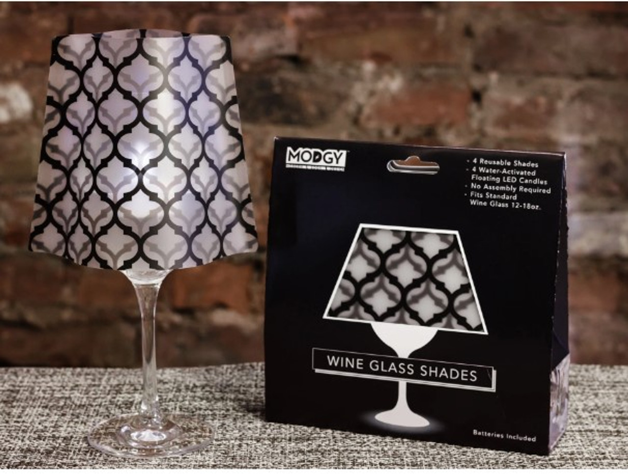 LeLe Wine Glass Shade Luminary set of 4 LED