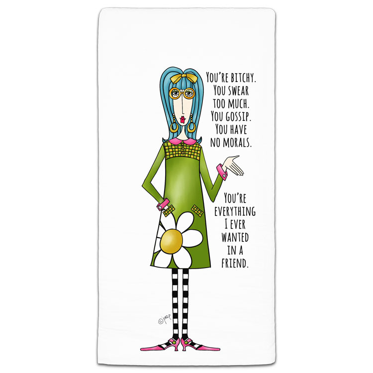 dolly mama tea towel you're bitchy