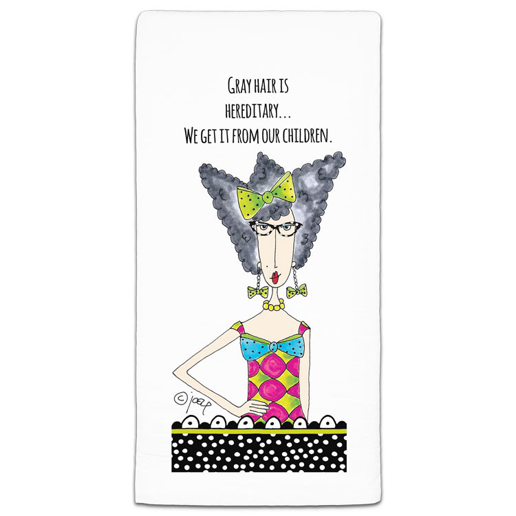 dolly mama tea towel grey hair is hereditary 